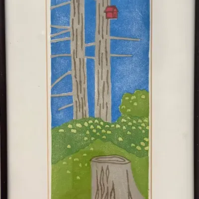 Signed Japanese Wood Block Print By Frank