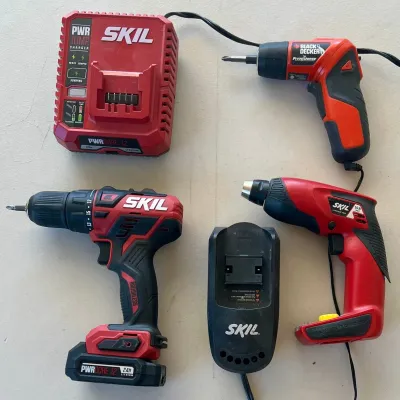 (3) Cordless Drill Drivers With Chargers - Skil DL529001, Black & Decker, Skil 10.8 Volt