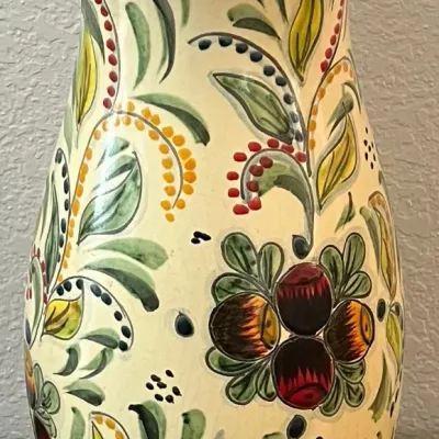 Vintage Signed Made In Mexico 13.5" Pottery Vase
