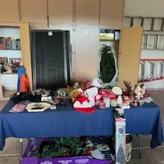 Sale Photo Thumbnail #37: Collection of holiday decorations, plush toys, and household items 