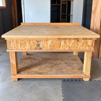 F heavy duty handmade wood workbench
