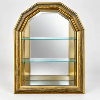 F decorative gold wall mount cabinet with mirror