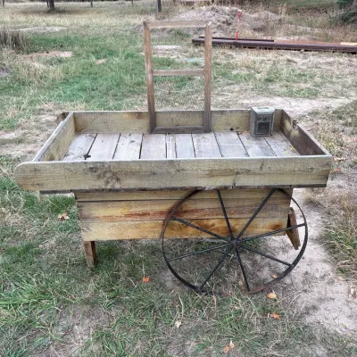 C antique wooden peddlers cart