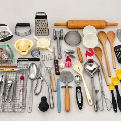 K assorted kitchen utensils set