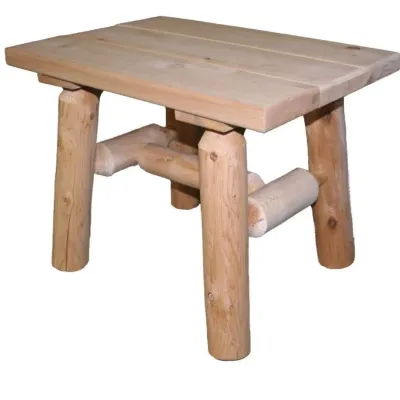 F pair of new in box rustic cedar log end tables