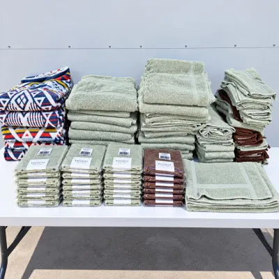 B large assortment of various towels