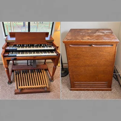 M vintage hammond console organ with leslie speaker