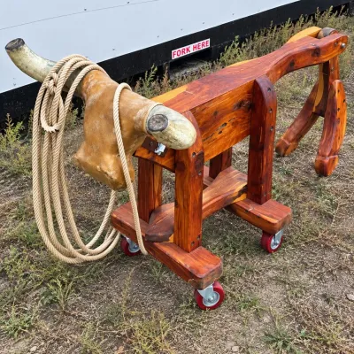 C handcrafted western steer roping dummy