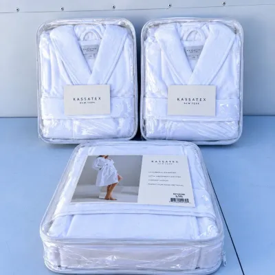 B set of three new kassatex white bathrobes