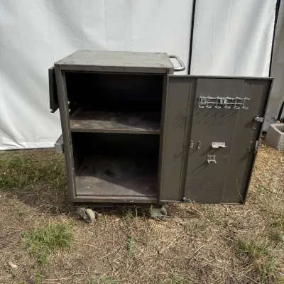 F industrial rolling cart with storage compartments