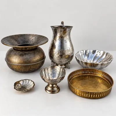 Ld set of 6 metal kitchen decor items