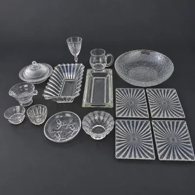 Hd 15 piece assorted crystal glassware set