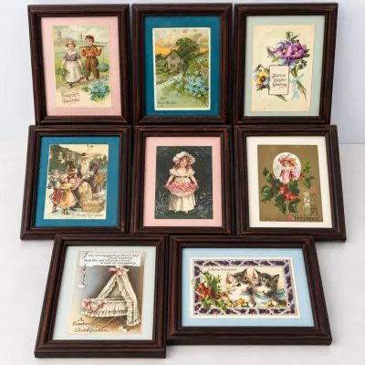 Ld turn of the century framed postcard assortment
