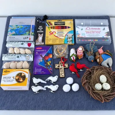 B assorted art and craft items