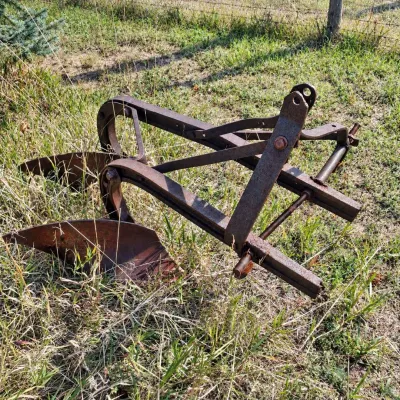 C vintage 3 point tractor two bottom moldboard plow
