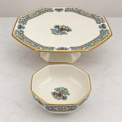 Hd lenox octagonal cake plate and bowl set