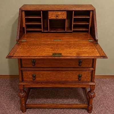 Antique Oak Fold-up desk