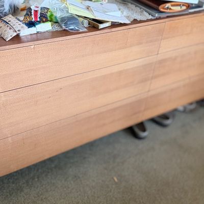Sale Photo Thumbnail #132: Mid-century modern wooden dresser.