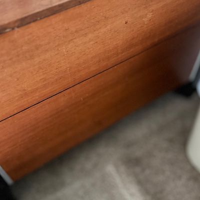 Sale Photo Thumbnail #159: Mid-century modern wooden nightstand or small chest of drawers.