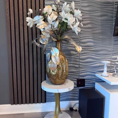 Sale Photo Thumbnail #3: Artificial Flower Arrangement on Marble Plant Stand