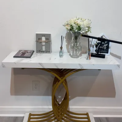 Sale Photo Thumbnail #7: Art Deco Stone Top Side/Sofa Table
