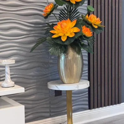 Sale Photo Thumbnail #5: Artificial Floral Arrangement on Marble Plant Stand