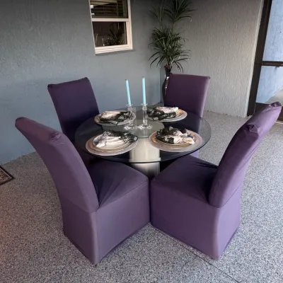 Sale Photo Thumbnail #49: Glass Top Dining Table with Four Chairs
