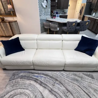 Sale Photo Thumbnail #94: Luxury White Powered Reclining Sofa - 3 Years Old