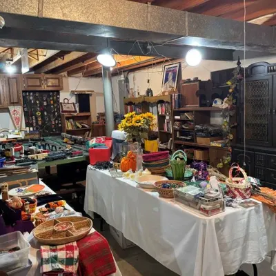 Sale Photo Thumbnail #12: table linens, home decor, a black hutch, 