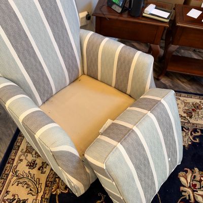 Striped Upholstered Armchair (LR-RG)