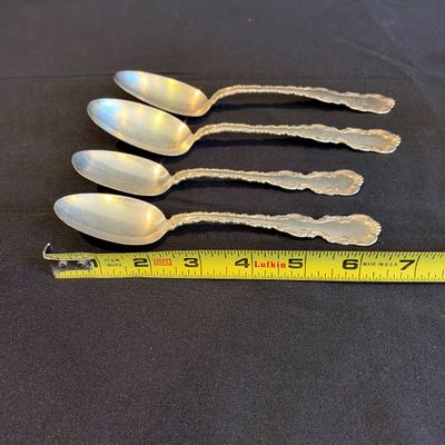 Set of Four Sterling Silver Spoons J. A. VIGNES PAT. 1891 (K-RG)