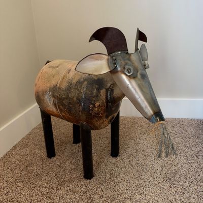 Welded Scrap Metal Goat Sculpture (LR-RG)