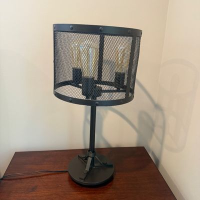 Pair of Industrial Style Metal Mesh Table Lamps (PB-MG)