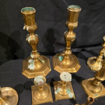 Assorted Solid Brass Candlesticks & More (G-JS)