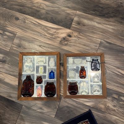 Pair of Melted Glass Bottle Framed Art (LR-RG)