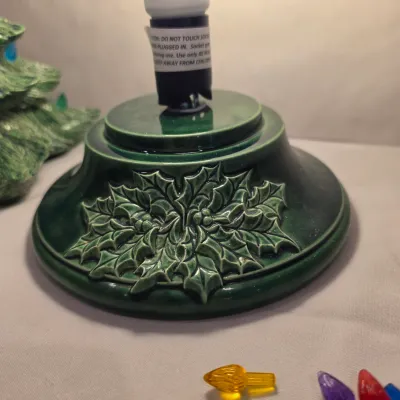 Ceramic Lighted Christmas Tree w/ Base (BLR-JS)