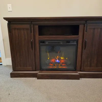 Twin-Star Media Console w/ Electric Fireplace (BLR-JS)