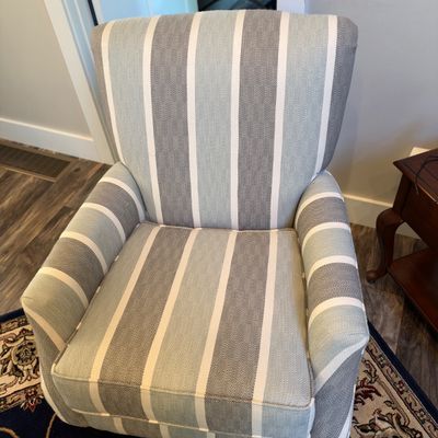 Striped Upholstered Armchair (LR-RG)