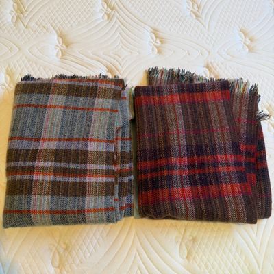Two English Heritage All Wool Plaid Throw's (PB-MG)