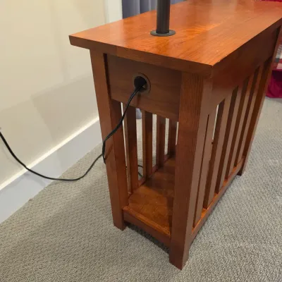 Leick Home Wooden Side Table Floor Lamp (BLR-JS)