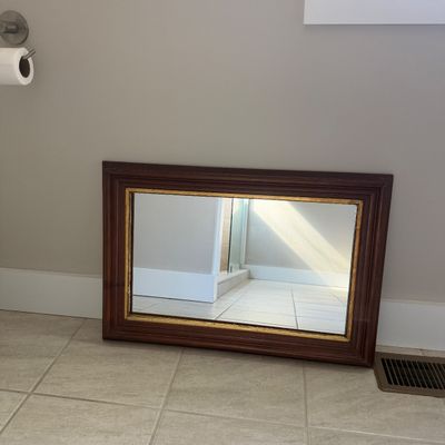Wooden Framed Mirror with Gilt Inner Accent (PB-MG)