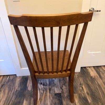 Four Wooden Spindle Back Dining Chairs (LR-MG)