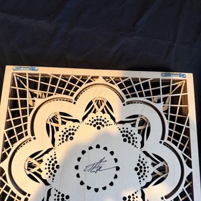 Layered Laser Cut Wood Mandala Signed Wall Art Titled “Proud Assertion” (PB-MG)