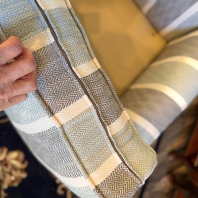 Striped Upholstered Armchair (LR-RG)