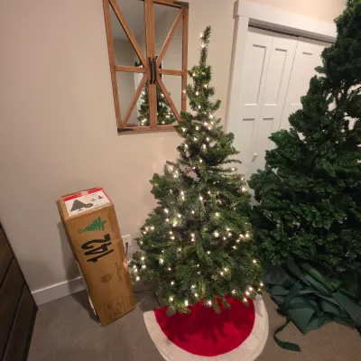 Pair of Artificial Christmas Trees (BB-JS)
