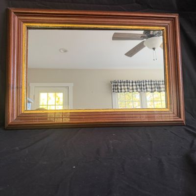 Wooden Framed Mirror with Gilt Inner Accent (PB-MG)