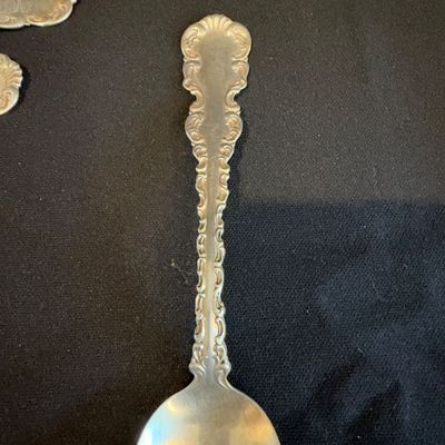 Set of Four Sterling Silver Spoons J. A. VIGNES PAT. 1891 (K-RG)