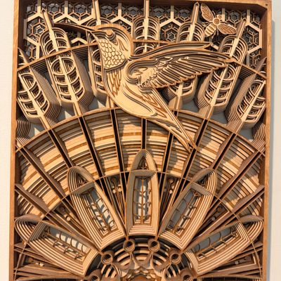 All Nature Seems At Work Signed Layered Laser-Cut Wood Mandala Art (PB-MG)