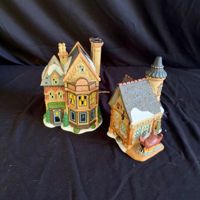 Department 56 Snow Village & Dickens' Village Ceramic Houses (LR-RG)