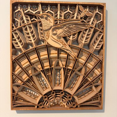All Nature Seems At Work Signed Layered Laser-Cut Wood Mandala Art (PB-MG)